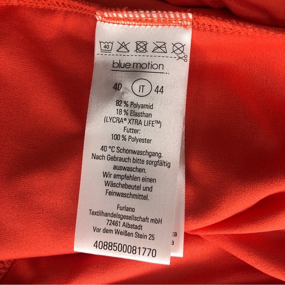 Blue Motion Orange 2 Piece Swimsuit Bikini Halter Top Tie Sides Size M/L - Picture 5 of 6